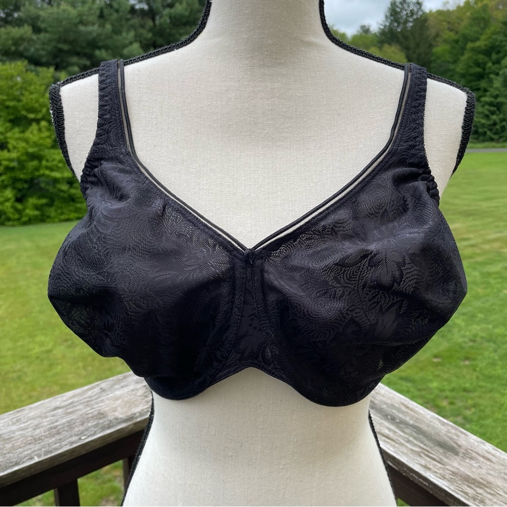 Bali bra minimizer unlined seamless smooth semi-sheer floral lace 3368 40DDD
